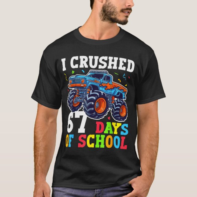 I Crushed 67 Days Of School 67th Day Of School Boy T-Shirt (Front)