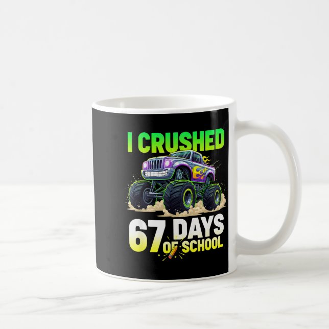 I Crushed 67 Days Of School 6 7 Meme Funny Six Sev Coffee Mug (Right)