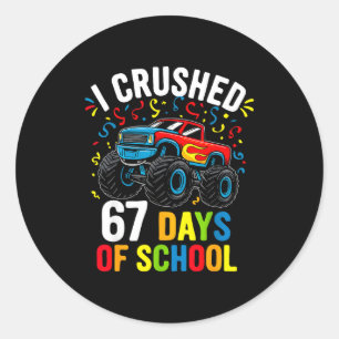 I Crushed 67 Days Of School Funny Six Seven Meme B Classic Round Sticker