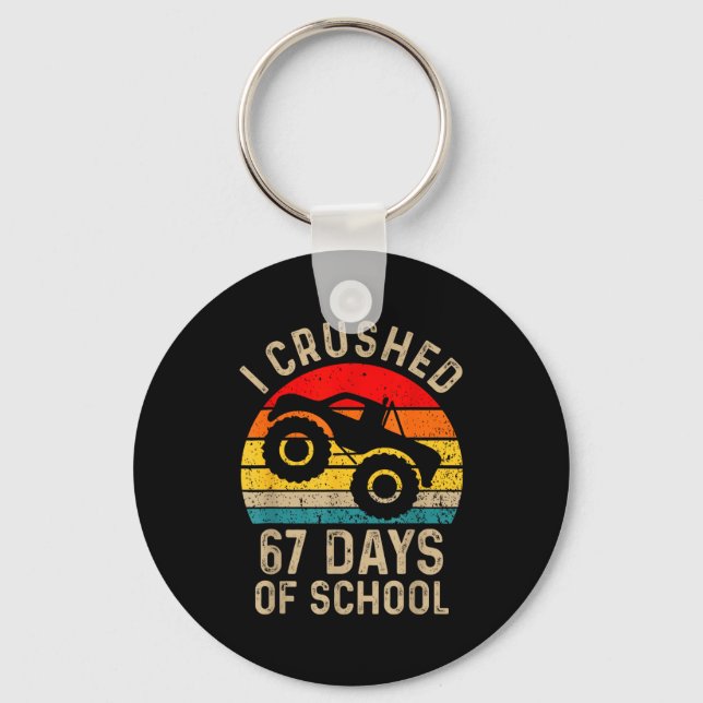 I Crushed 67 Days Of School Funny Six Seven Meme B Keychain (Front)
