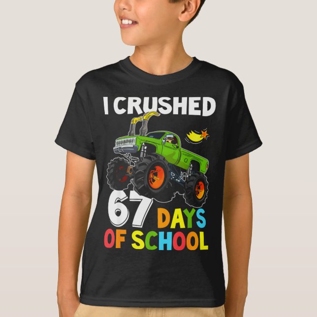 I Crushed 67 Days Of School Funny Six Seven Meme B T-Shirt (Front)