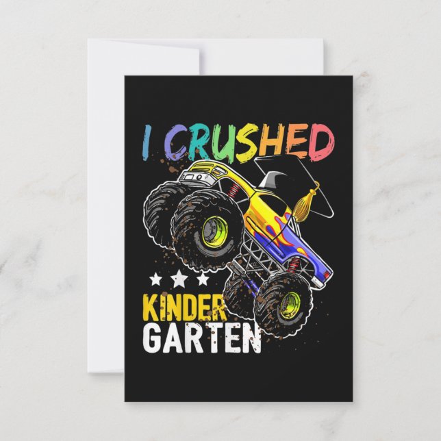 I Crushed Kindergarten Monster Truck Card (Front)