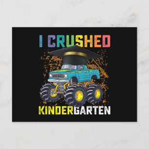 I Crushed Kindergarten Monster Truck Graduation Postcard