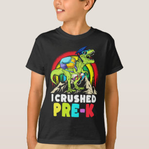 I Crushed Pre-k Dinosaur T Rex Graduation Kids Boy T-Shirt