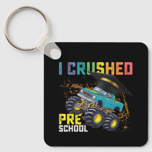 I Crushed Preschool Monster Truck Graduation Keychain