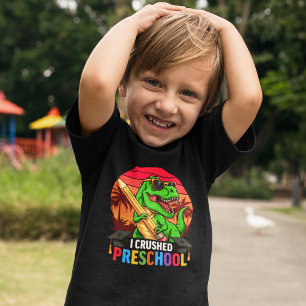 I Crushed Preschool" – T-Rex with with Glasses T-Shirt