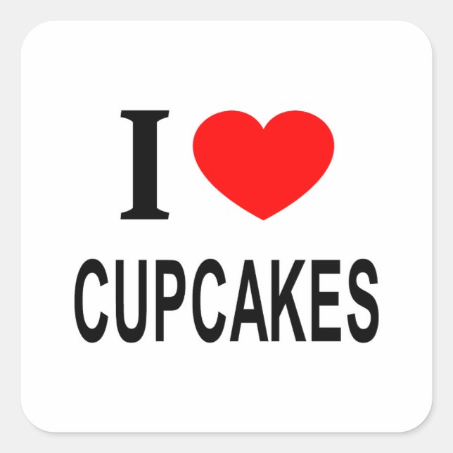 I ❤️ CUPCAKES I LOVE CUPCAKES I HEART CUPCAKES SQUARE STICKER (Front)