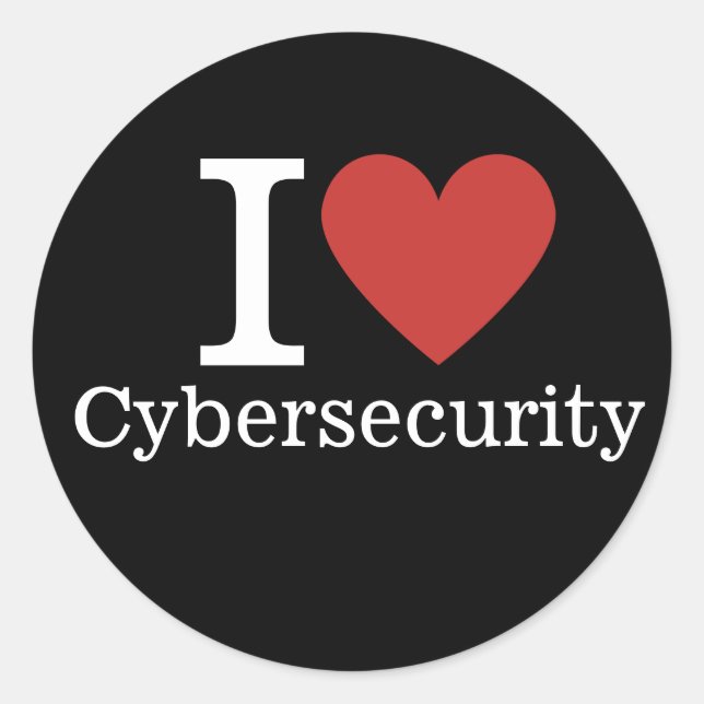 I ❤️ Cybersecurity for Students/Faculty CUSTOM Classic Round Sticker (Front)