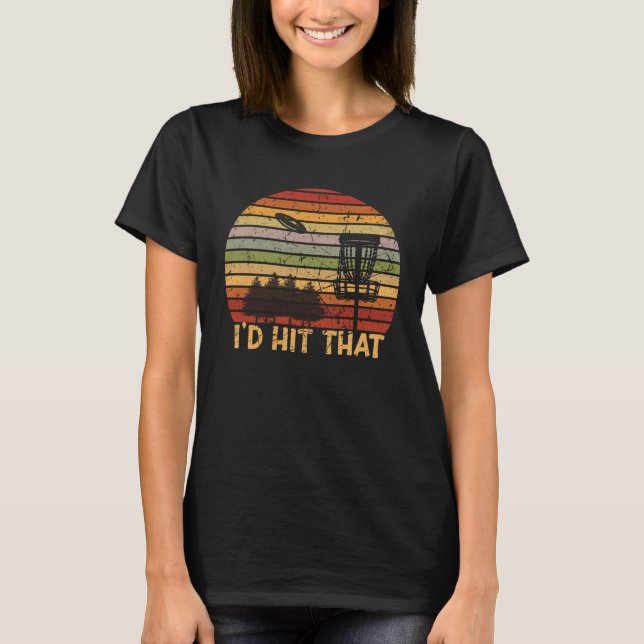 I d Rather be Disc Golfing Retro Frisbee Golf Disc T-Shirt (Front)