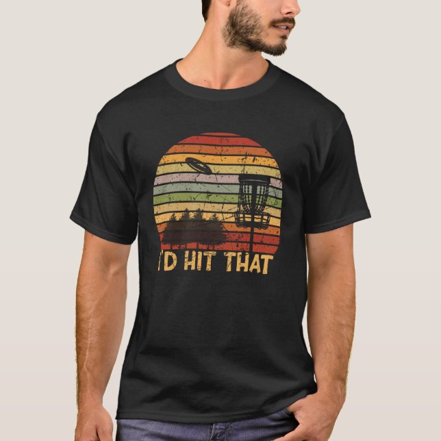 I d Rather be Disc Golfing Retro Frisbee Golf Disc T-Shirt (Front)