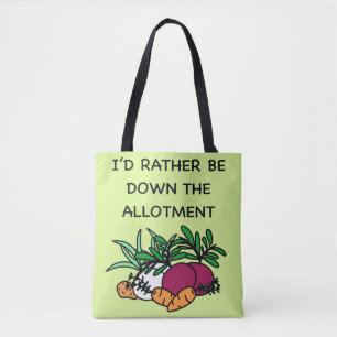I’d rather be down the allotment Grocery Shopping Tote Bag