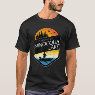 I d Rather Be On Minocqua Lake Wisconsin Fishing T-Shirt