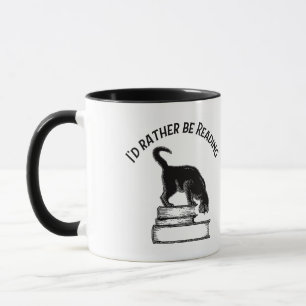 I’d Rather Be Reading / Writing – Cat Mug