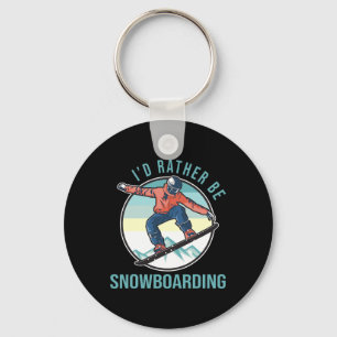 I’d Rather Be Snowboarding Retro Ski Goggles Winte Keychain