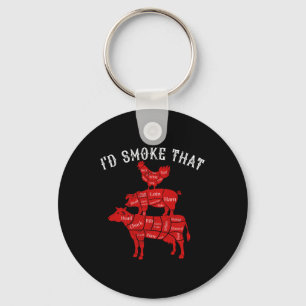 I&#; d Smoke That Rbecue Grilling Bbq Smoker Gift Keychain