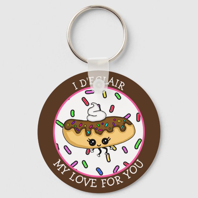 I D'eclair my Love for You Food Pun Keychain (Front)