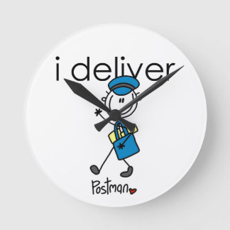 I Deliver Mail Carrier Round Clock