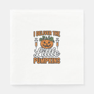 I Deliver The Little Pumpkins Halloween Nurse Shir Napkin
