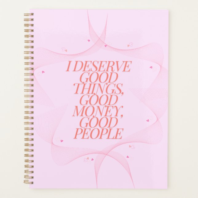 I deserve good things Quote Planner (Front)