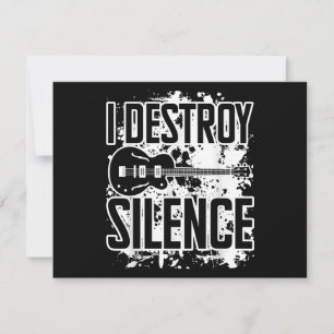 I Destroy Silence Bass Player Funny Guitar Music E Holiday Card