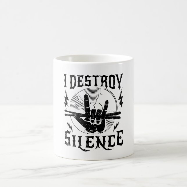 I Destroy Silence Music Coffee Mug (Center)