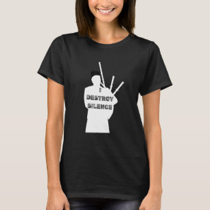I Destroy Silence Scottish Kilt Musician Piper Bag T-Shirt
