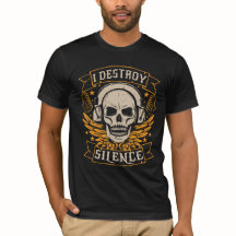 I Destroy Silence – Skull Music Lover T-shirt