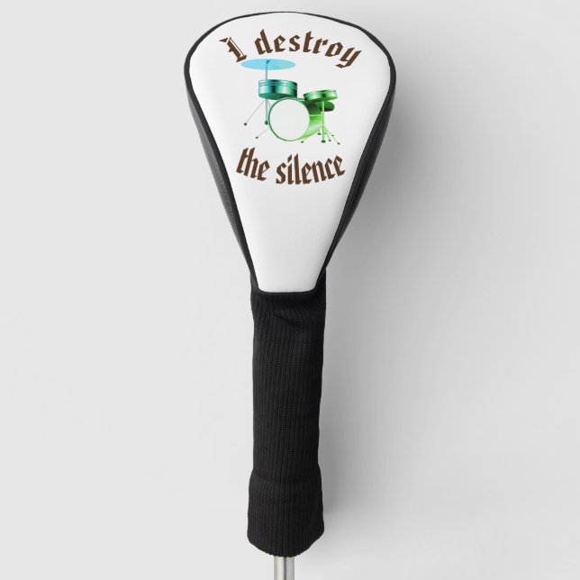 I destroy the silence by my drum golf head cover (Front)