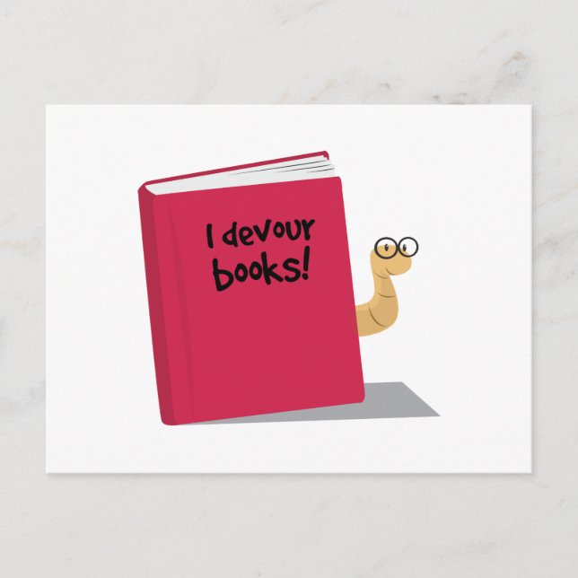 I Devour Books Postcard (Front)