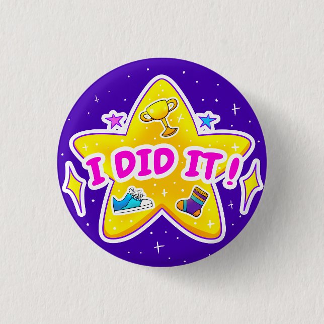 I Did It Blue 1 1/4"  Button (Front)