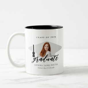 I did it! Graduation Cap Personalized Photo Grad Two-Tone Coffee Mug