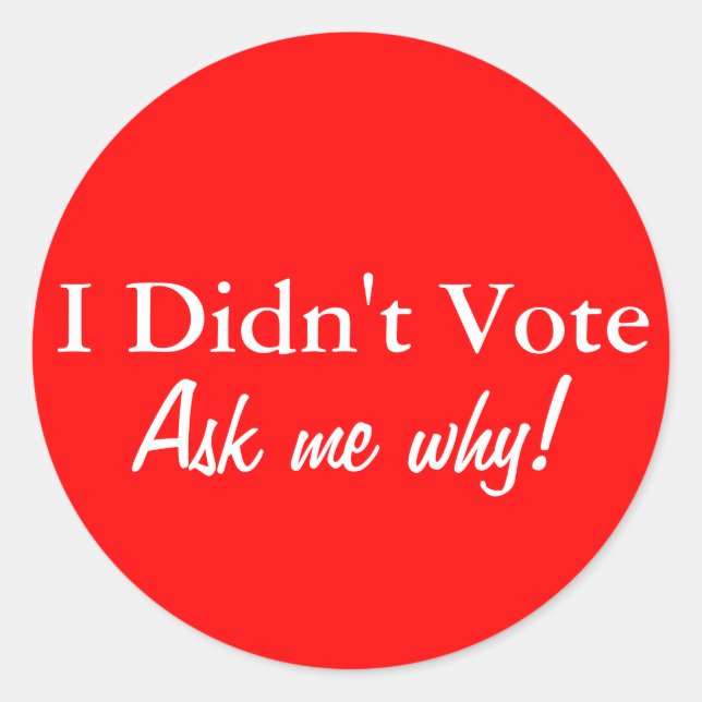 I Didn't Vote Sticker Set (Front)