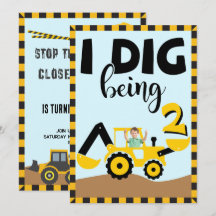 I Dig Being 2 Birthday Construction