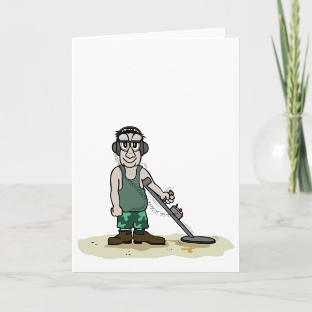 I Dig Booty Metal Detecting Guy Card (Front)