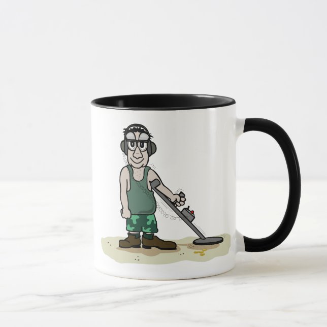I Dig Booty Metal Detecting Guy Mug (Right)