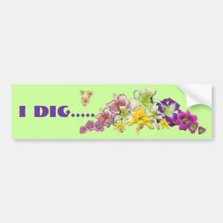 I DIG DAYLILIES BUMPER STICKER