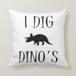 I Dig Dino's Throw Pillow - (Dinosaurs)