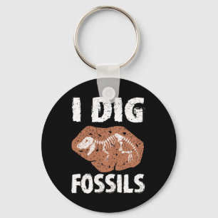 I Dig Fossils Paleontology Costume Geology Paleont Keychain
