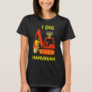 I Dig Hanukkah Crane Construction Kids Chanukah Pa T-Shirt