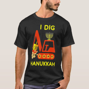 I Dig Hanukkah Crane Construction Kids Chanukah Pa T-Shirt