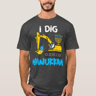 I Dig Hanukkah Ecavator Construction Toddler Kids T-Shirt