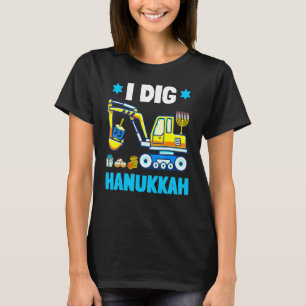 I Dig Hanukkah Excavator Construction Toddler Hanu T-Shirt