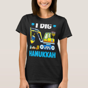 I Dig Hanukkah Excavator Construction Toddler Hanu T-Shirt