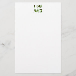 I Dig Plants Gardener Slogan Stationery