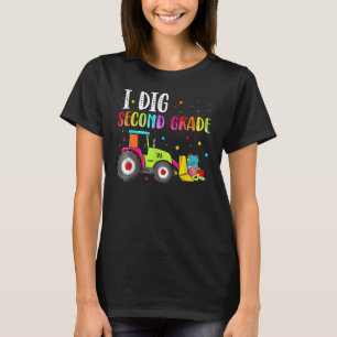 I Dig Second Grade Tractor  Kinder Toddlers Boys T-Shirt
