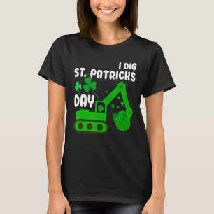 I Dig St Patricks Day Excavator tractor Kid Men W T-Shirt