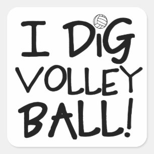I Dig Volleyball Square Sticker