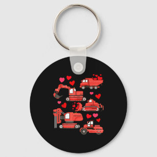 I Dig You Construction Trucks Valentine's Day Boys Keychain