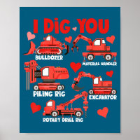 I Dig You Construction Trucks Valentine's Day Boys