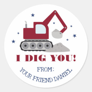 I Dig You Valentine's Day Classic Round Sticker